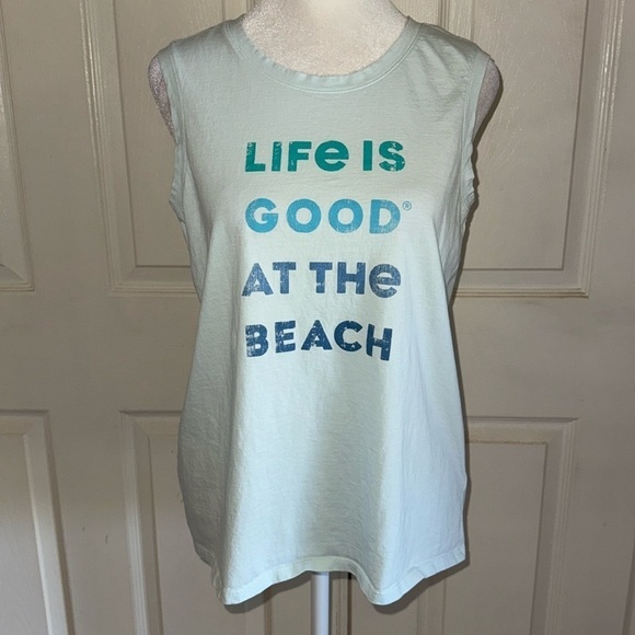 Life Is Good At The Beach Sleeveless Muscle Shirt - Picture 1 of 4